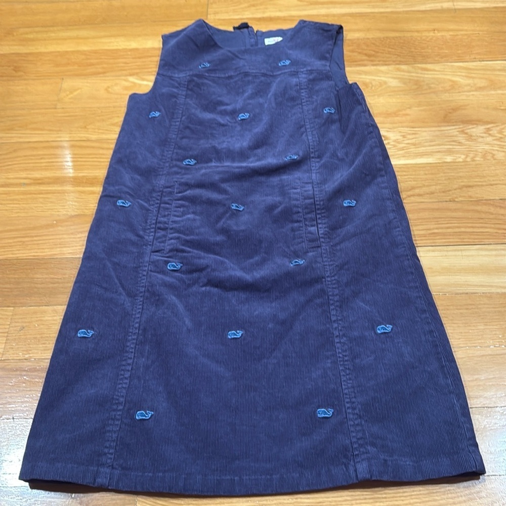 Vineyard vines girls whale embroidered corduroy jumper
dress size 14. - Picture 1 of 8